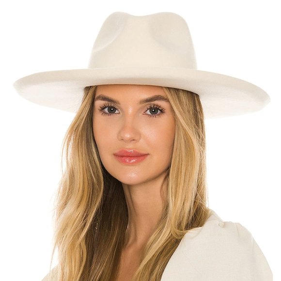 NEW Lack of Color Melodic Fedora in Ivory Cream White Wool Wide Brim Hat Small main image 5